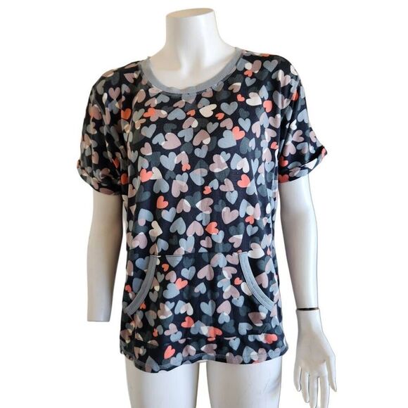 Secret Treasures Large super soft comfy heart short sleeve shirt confy loungewea - Picture 1 of 4